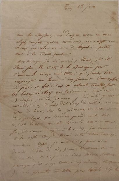 null BALZAC (Honoré de) (1799-1850) 				800/900 €

Lettre autographe signée, Tours,...