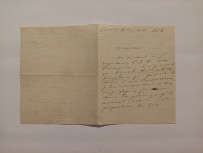 null LITTRÉ (Émile) (1801-1881) 					

Lettre autographe signée, Paris, le 23 mai...