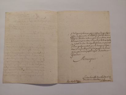 null BERNARD (Samuel) (1651-1739)			 

Lettre autographe signée, à Monseigneur (le...