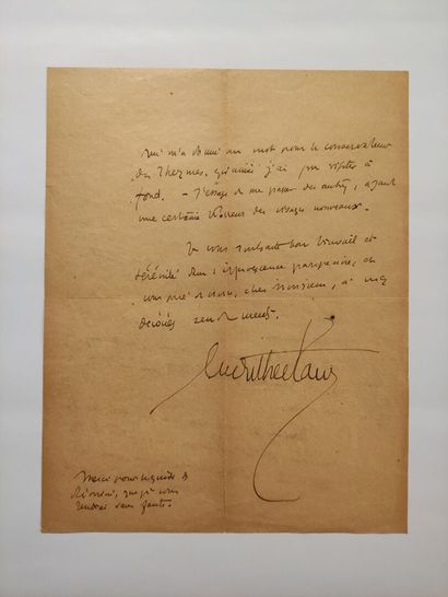 null MONTHERLANT ( Henry) (1895-1972) 			

Lettre autographe signée à Tosi 28 octobre...
