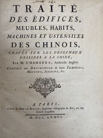 null William CHAMBERS

Traité des édifices, meubles, habits, machines et ustensiles...