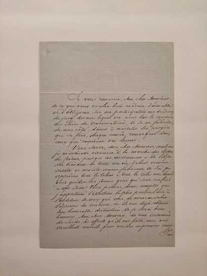 null PLEYEL (Camille) (1788-1855) 				

Lettre signée, Paris 22 juillet 1854, 1 page...