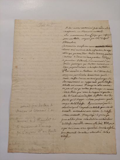 null ALEMBERT (Jean Le Rond d') (1717-1783) 			

Manuscrit signé « Dortous de Mairan...