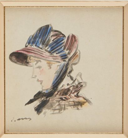  Édouard MANET (1832 - 1883) 
Femme au chapeau - Mademoiselle Marguerite, été 1880...