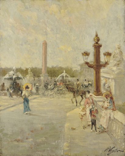 null Paul VOGLER (1852-1904)

Paris, Place de la Concorde

Huile sur panneau, signée...