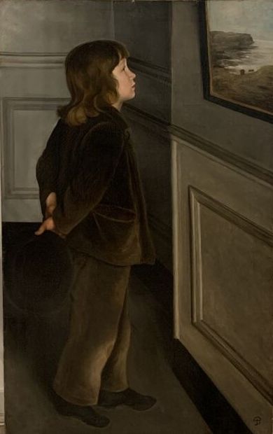 null Ecole nordique du XIXe siècle 

Jeune homme admirant un tableau

Huile sur toile,...
