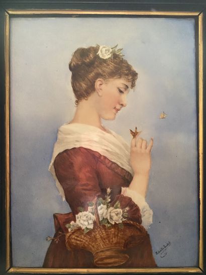 null Gabrielle LABAT

Jeune femme à la corbeille de fleurs et aux papillons

Plaque...