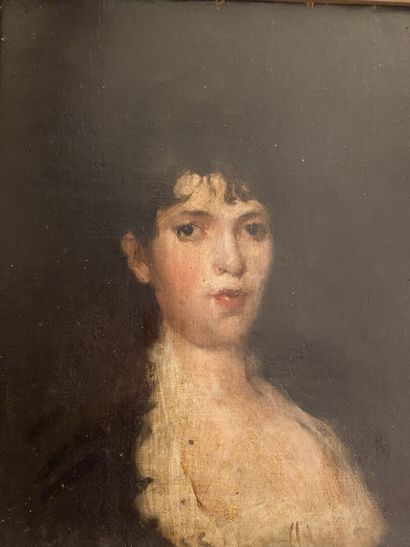 null ECOLE FRANCAISE du XIXe siècle 

Portrait de femme 

Huile sur toile 

40 x...