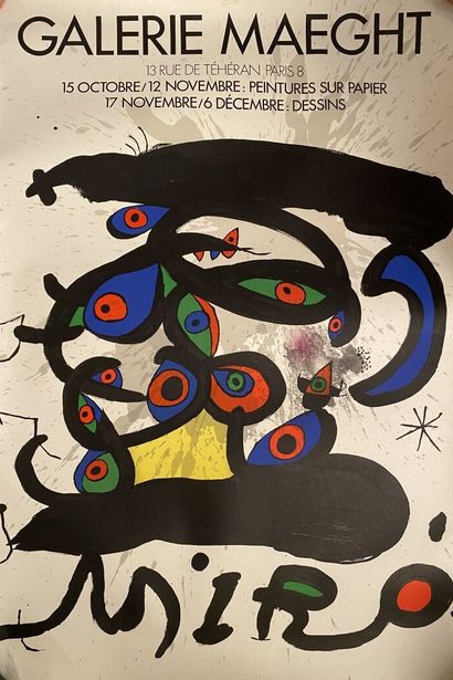 null CARTON A DESSIN comprenant un ensemble d'affiches d'expositions sur Miro, Picasso,...