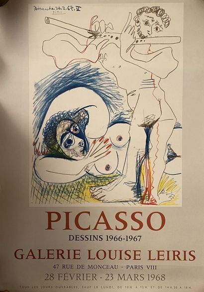 null CARTON A DESSIN comprenant un ensemble d'affiches d'expositions sur Miro, Picasso,...