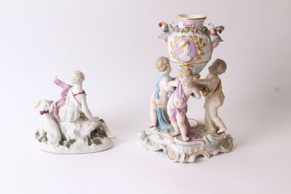 null 
Meissen

Two polychrome porcelain groups representing Diana and Endymion for...