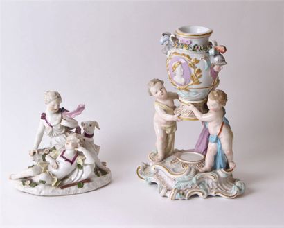 null 
Meissen

Two polychrome porcelain groups representing Diana and Endymion for...