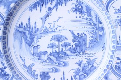 null DELFT

Round earthenware dish decorated in blue monochrome with Chinese in a...