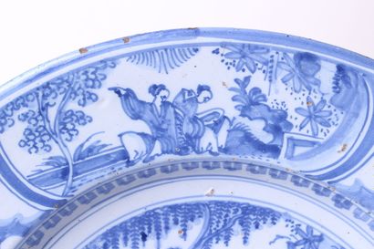 null DELFT

Round earthenware dish decorated in blue monochrome with Chinese in a...