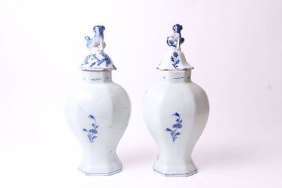 null DELFT

Paire de vases de forme balustre en faïence à décor en camaïeu bleu de...