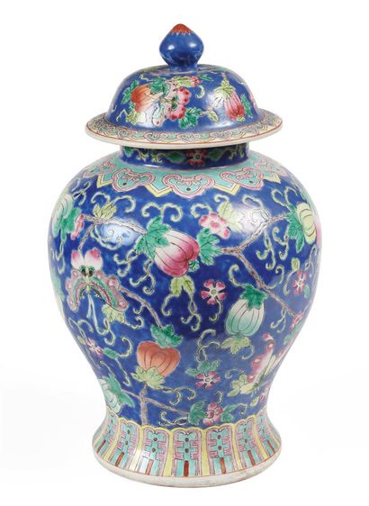null CHINA


Porcelain covered vase of baluster form with polychrome decoration of...