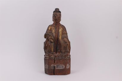 null VIETNAM, XVIIIe siècle 


Sujet dignitaire en bois sculpté avec traces de polychromie....