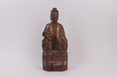 null VIETNAM, 18th century 


Dignitary subject in carved wood with traces of polychromy....