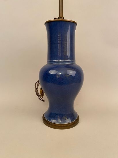 null CHINA - 20th century 


Blue enameled porcelain baluster vase, mounted in a...