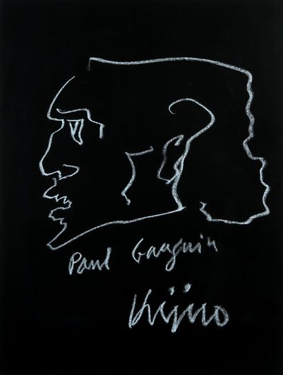 null Ladislas KIJNO (1921-2012)

Paul Gauguin 

Craie sur papier noir, titré et signé...