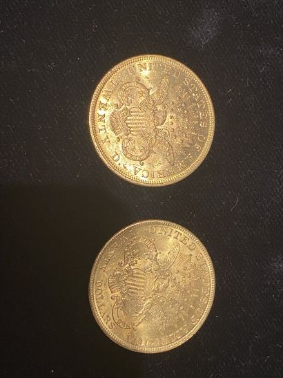 null Deux pièces de vingt dollars de 1904 et 1876