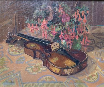null Jean Constant Raymond RENEFER (1879-1957)

Nature morte au violon

Huile sur...