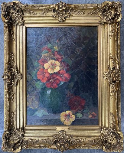 null Felicie FOUQUET (XIXe siècle)

Bouquet de capucine 

Huile sur toile, signée...