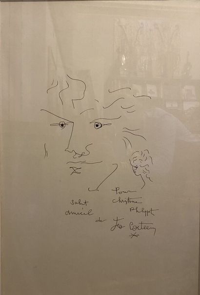 null D'après Jean COCTEAU (1889-1963)

Portrait d'homme

Encre sur papier, signé...
