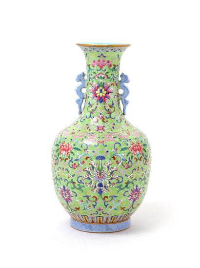 China 

Porcelain vase of baluster form with...
