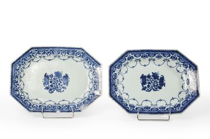 null China

Two rectangular porcelain dishes decorated in blue underglaze with a...