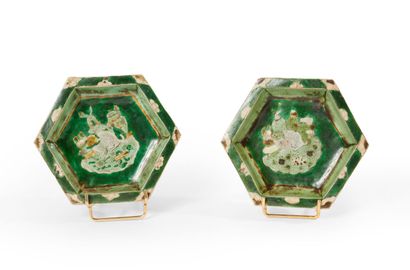 China

Two octagonal enameled cookie cups...