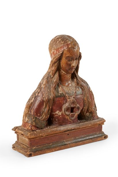 null Northern France circa 1500

Reliquary bust of a saint 

Carved and polychromed...