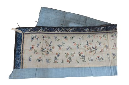 null CHINA - 19th century

Decorative panel embroidered with polychrome threads on...
