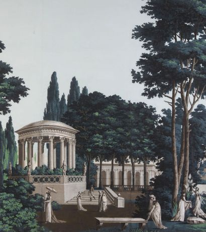 Gardens of Bagatelle, part of a panoramic...
