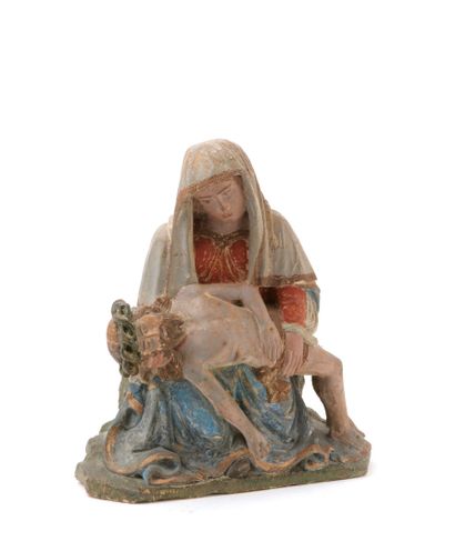 null Burgundy or Champagne, around 1500

Virgin of Pity

Strong relief in polychrome...