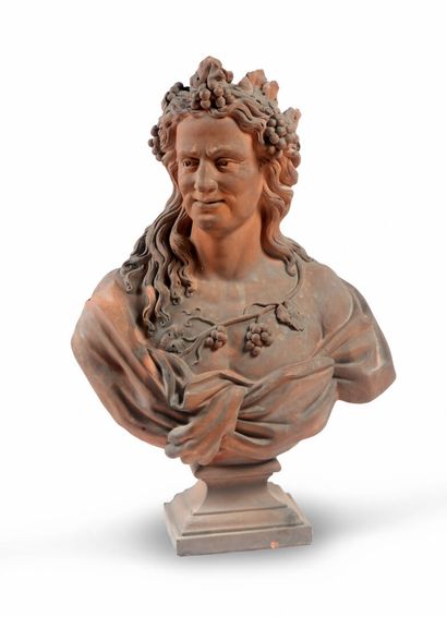 null French school of the end of the 19th century

Bacchus

Bust in terracotta 

Bears...
