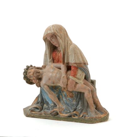 null Burgundy or Champagne, around 1500

Virgin of Pity

Strong relief in polychrome...