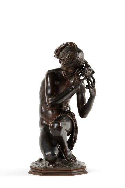null Jean-Baptiste Carpeaux (1827-1875)

The Fisherman with a shell n°3

Bronze with...