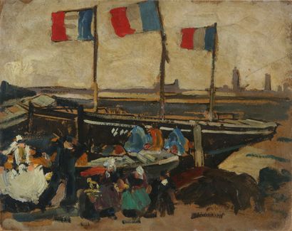 null Mathurin MÉHEUT (1882 - 1958)

Saint Guénolé, au port

Huile sur carton

32...
