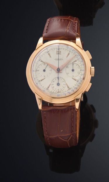 null JAEGER

No. 129110

French case with "EJ" hallmark

Chronograph bracelet in...