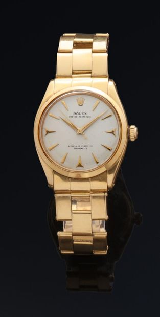 null ROLEX

Ref. 6564

No. 67532

Bracelet watch in 18k (750) gold. Round case, screw-down...
