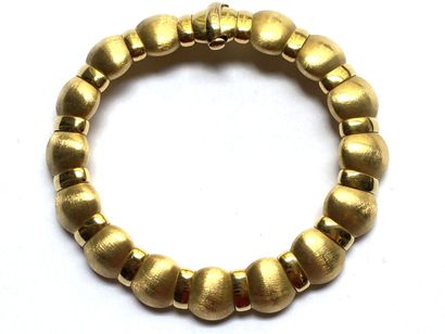 null Bracelet articulé en or jaune 750 millièmes, les maillons de forme ronde et...