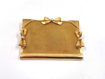 null Card holder of rectangular form in yellow gold 750 thousandths decorated with...