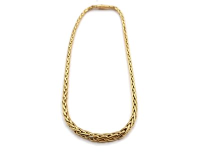 null Articulated necklace in yellow gold 750 thousandth, the links with decoration...