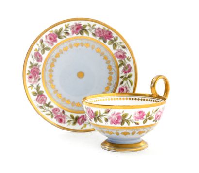 null Sèvres

Tasse à thé et sa soucoupe en porcelaine à décor polychrome de guirlandes...