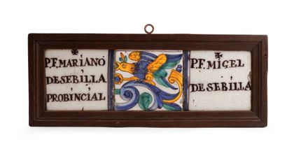 null SPAIN, SEVILLE

Panel composed of three earthenware tiles, one with polychrome...