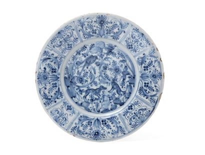null ALBISSOLA

Two round earthenware dishes decorated in blue monochrome in the...