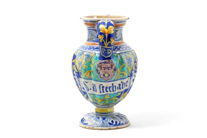  MONTPELLIER 
Chevrette with ribbed body out of earthenware with polychrome decoration...