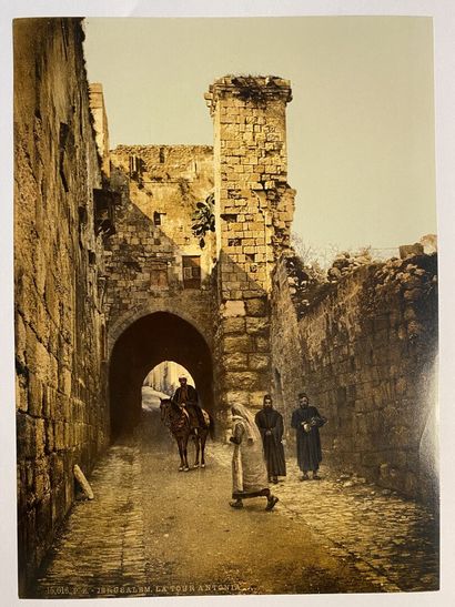 null Photographies orientalistes (Palestine, Israël, ). 

Ensemble de dix photochromies....