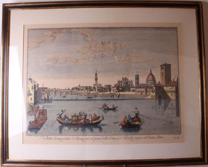 null TROIS VUES D'OPTIQUE représentant Venise et Florence.

XIXème siècle 

50 x...